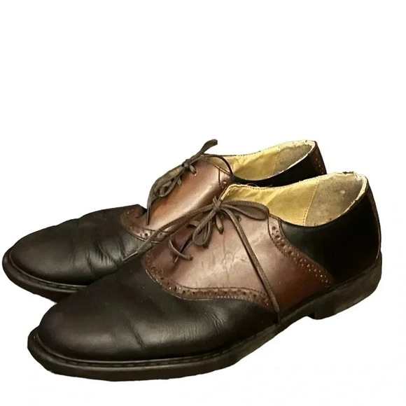 G.H. Bass Black with Brown Men's Saddle Oxford Dress Shoes Professional - Picture 1 of 15